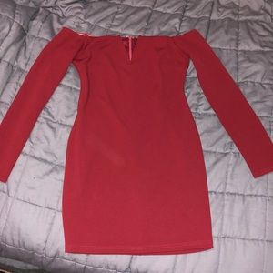 Over The Swoon Off-The-Shoulder Bodycon Dress